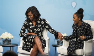 Friends in high places: Yara Shahidi and Michelle Obama promoting a girls’ education programme in 2016.