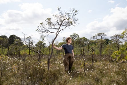 Alys Fowler in a bog at Cors y Llyn