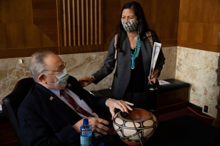 Haaland with Don Young of Alaska before the hearing.