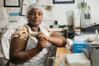 A worker at a Senegalese eatery in Brooklyn