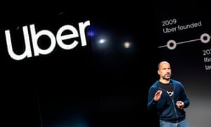 Uber’s CEO, Dara Khosrowshahi, addresses the audience during a project launch in September.