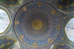 Ceiling detail of the Shah Mosque.
