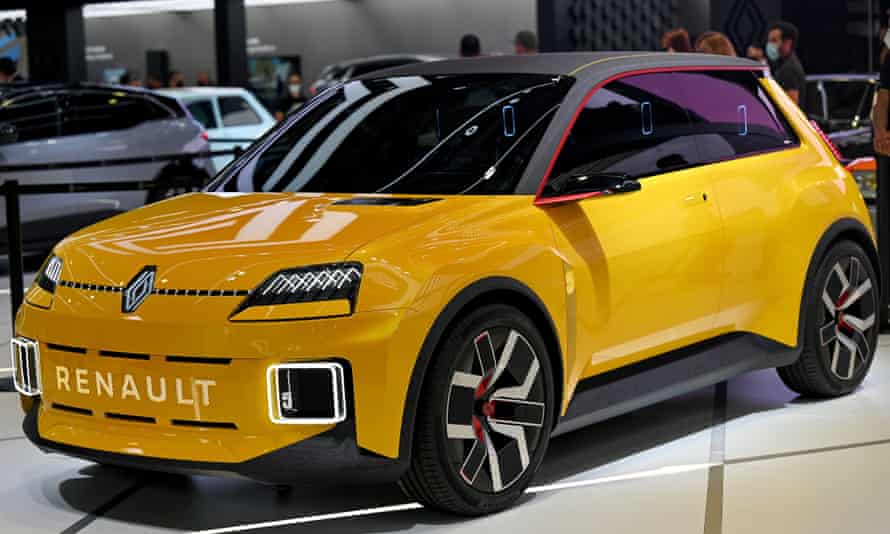 The all-electric Renault 5 displayed at the Munich Motor Show.
