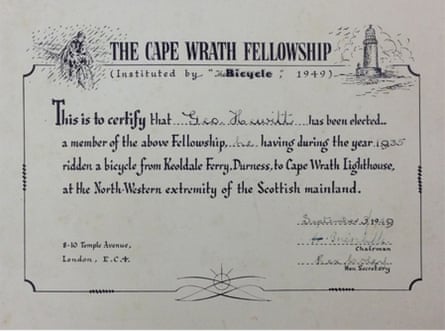 Cape Wrath Certificate National Cycle Archive,  Warwick