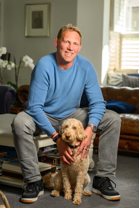 Lewis Moody with Ziggy the dog.