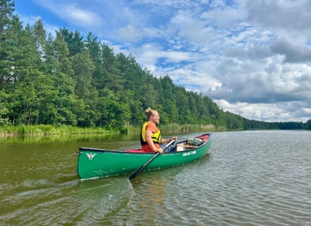 wilderness guide Simo Peri in his canoe.