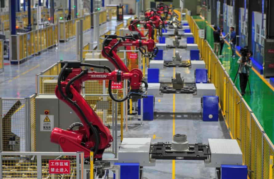 Robots are here to stay … an automated production line in China.