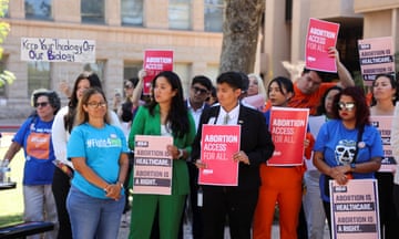 Abortion rights activists in Phoenix last week.