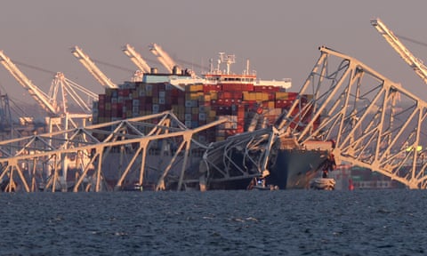 Baltimore's Francis Scott Key Bridge collapses after being struck by cargo ship.
