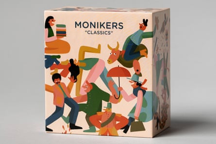 A photo of the board game Monikers
