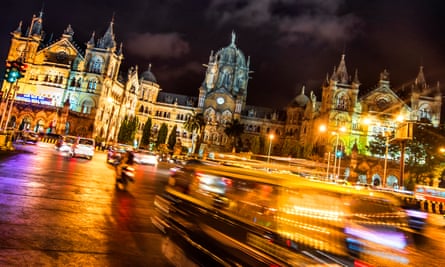 Central Mumbai at night.