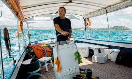 Paolo Fanciulli fishing in the seas off Talamone, Tuscany.