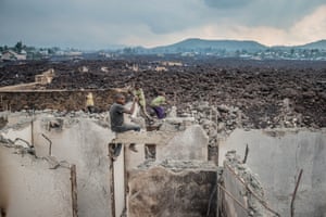 The city of Goma, DRC, surrounded by rubble after the eruption on Mount Nyiragongo in May.