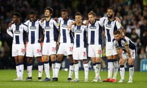 West Bromwich Albion players during the penalties.