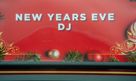 A New Year's Eve DJ sign outside a pub in Berkshire, UK.