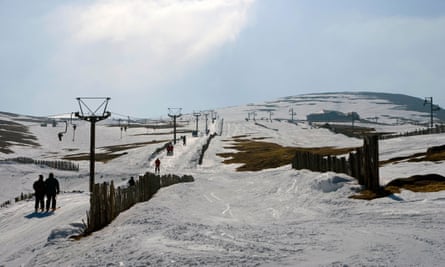 A ski lift in the Cairngorms.