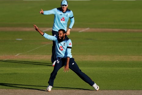 England’s Adil Rashid appeals unsuccesfully for a wicket.