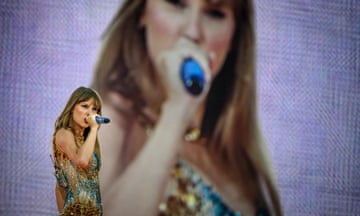 Taylor Swift performing at the Groupama Stadium in Lyon on 2 June.