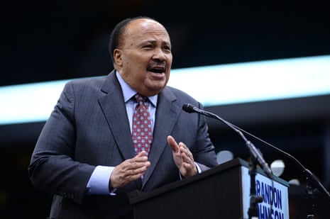Martin Luther King III attends Brandon Johnson Rally in United States on 30 March, 2023. (Photo by Jacek Boczarski/Anadolu Agency via Getty Images)