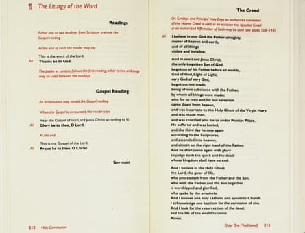 Pages from Common Worship, the Church of England’s service book, designed by Derek Birdsall and published in 2000