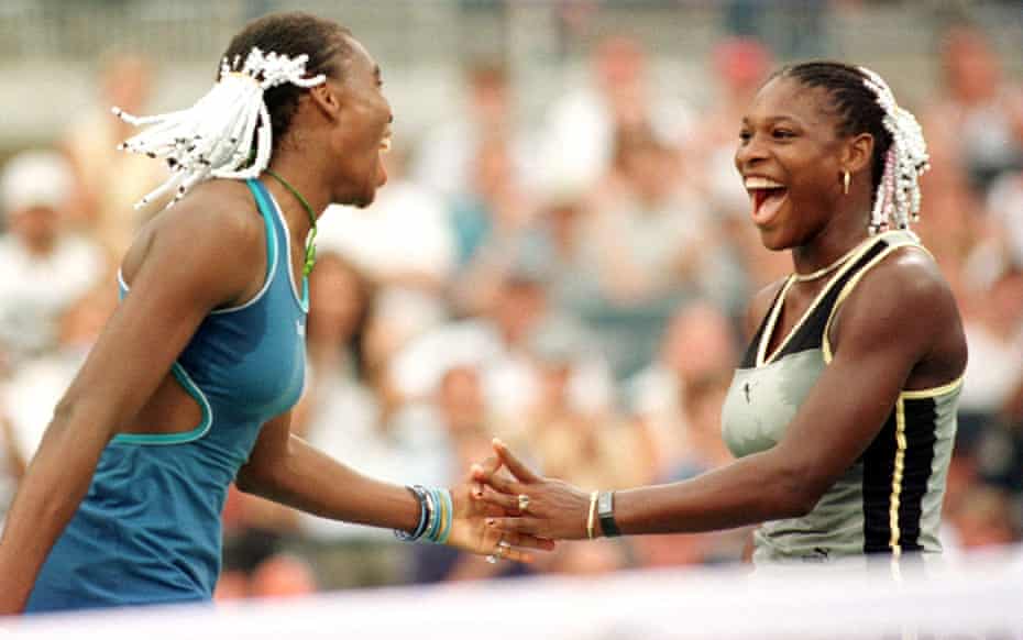 Serena and Venus Williams at the US Open in 1999.