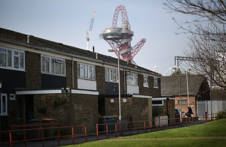 The ArcelorMittal Orbit seen from the Carpenters Estate near Stratford in March 2012.