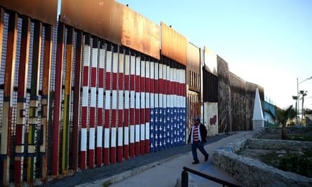 A view of the US-Mexican border fence from Tijuana, Mexico.