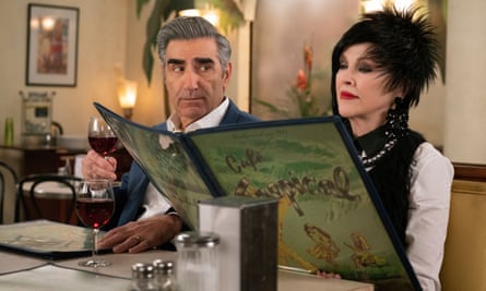Eugene Levy as Johnny and Catherine O’Hara as Moira Rose in Schitt’s Creek.