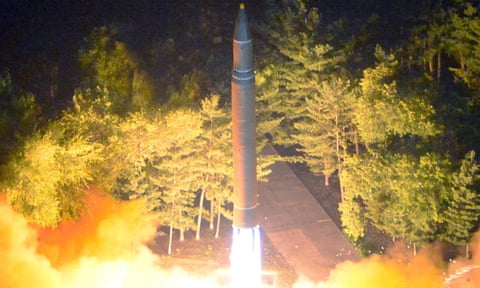 North Korean file photo showing a 28 July 2017 missile test.
