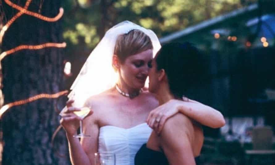 Sarah and Maria on their wedding day in 2008.