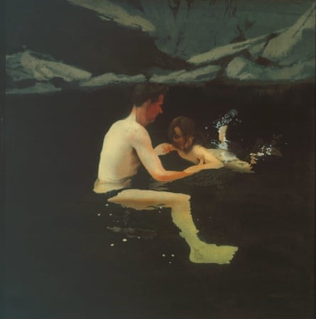 Melanie and Me Swimming 1978-9, by Michael Andrews