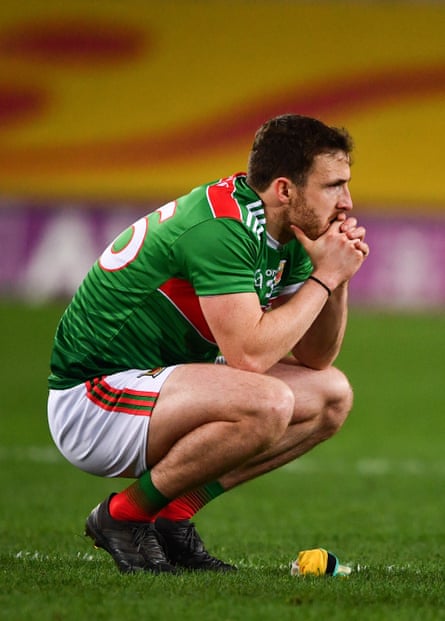 Darren Coen of Mayo dejected after defeat by Dublin in 2020.