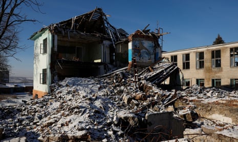 General view of damage from a strike, as Russia's attack on Ukraine continues, in Siversk, Ukraine.