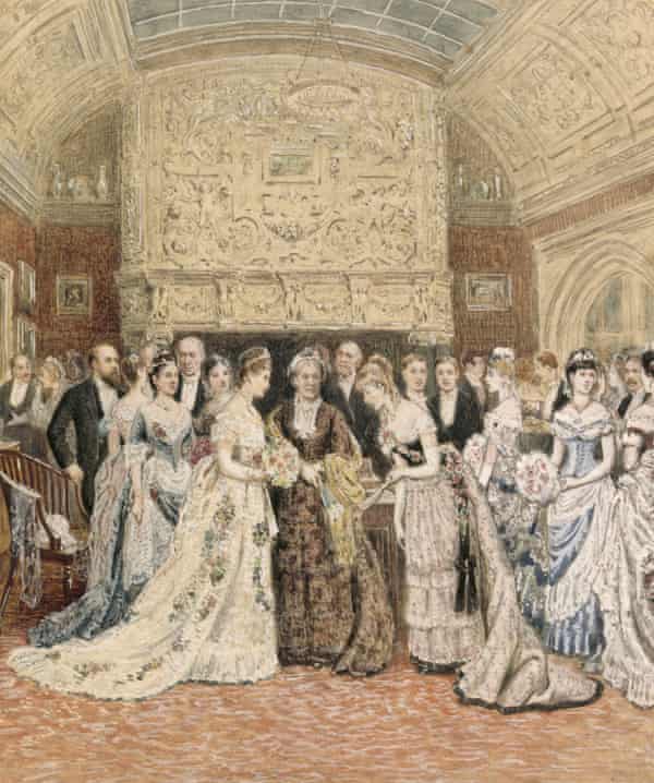 Painting showing aristocratic gathering