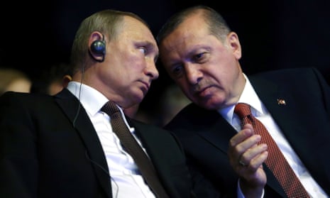 Turkish President Recep Tayyip Erdogan with his Russian counterpart Vladimir Putin