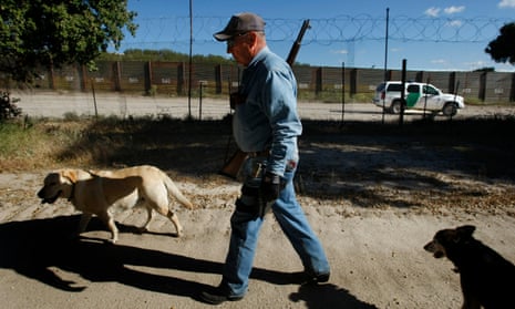 Robert Maupin, patrolling his property line along the US-Mexico border. His thoughts on Trump’s wall proposal? ‘Actually, I wanted a moat with saltwater gators.’