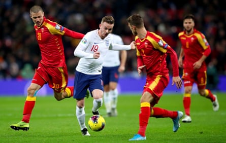 James Maddison in action against Montenegro in November 2019