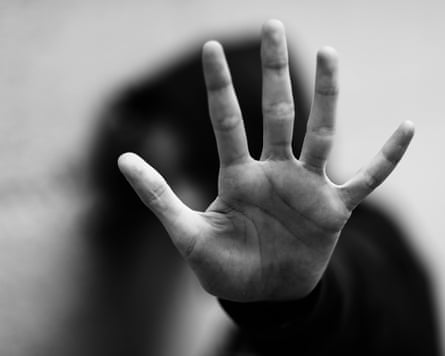 hand of the little girl who wants to protect herself