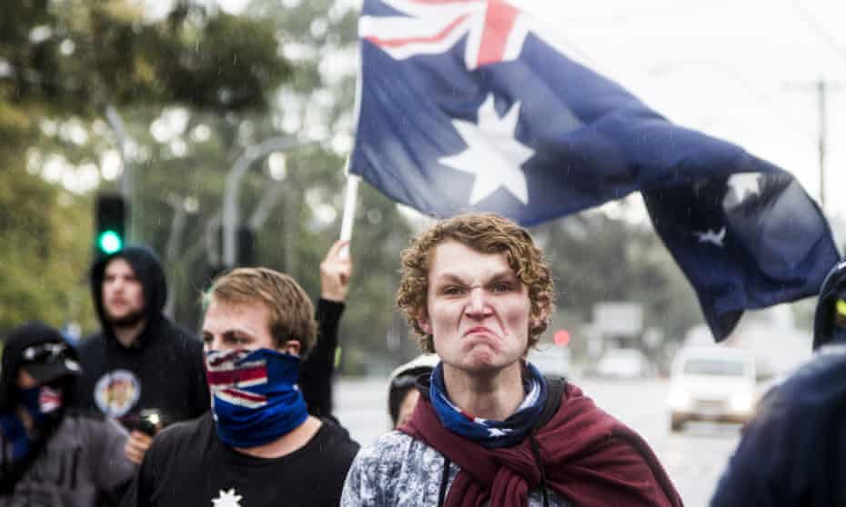 True Blue Crew at a protest in Melbourne