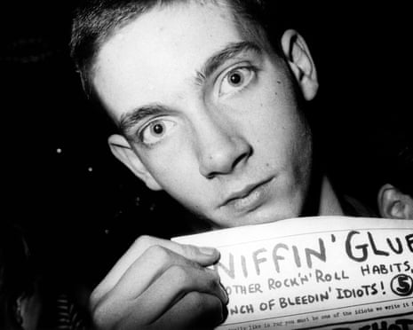 Never mind the staples … a fan with Sniffin’ Glue.