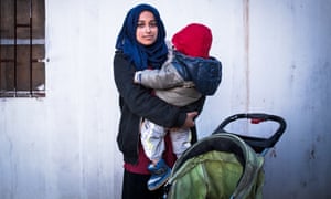 Hoda Muthanna with her one-year-old son