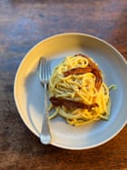 Carrot bacon? Heather Whinney’s meat-free carbonara.