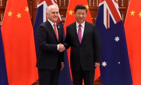 Former Australian PM Malcolm Turnbull with Chinese president Xi Jinping ahead of the 2016 G20 summit in China.