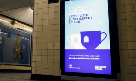 A poster on the London underground in 2019 encouraging EU nationals to apply to the post-Brexit settlement scheme.