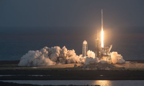 The SpaceX Falcon 9 lifting off in Florida on 11 October this year. 
