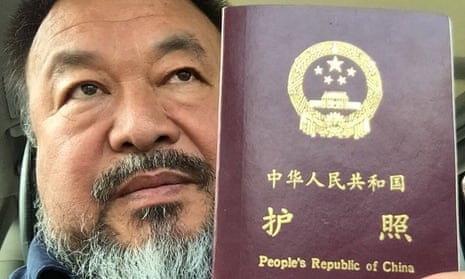 A picture released by Ai Weiwei on Wednesday. Police seized his passport when he was arrested in April 2011 and he spent the next 81 days in custody.