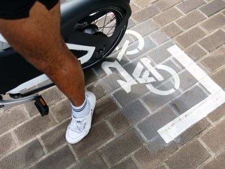 Marked parking bays for shared e-bikes at Barangaroo metro station