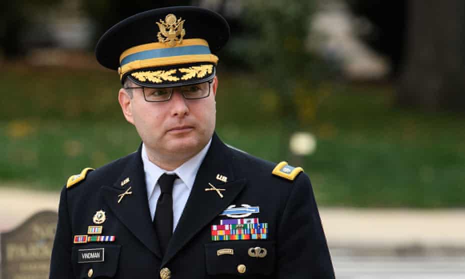 Lt Col Alexander Vindman arrives for a closed-door deposition at the US Capitol in Washington DC on Tuesday.
