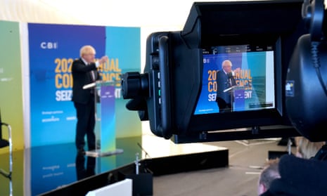 Boris Johnson speaking at the CBI conference, 22 November 2021