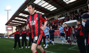 Different times at Dean Court: Steve Claridge trots out for his 1,000th professional game.